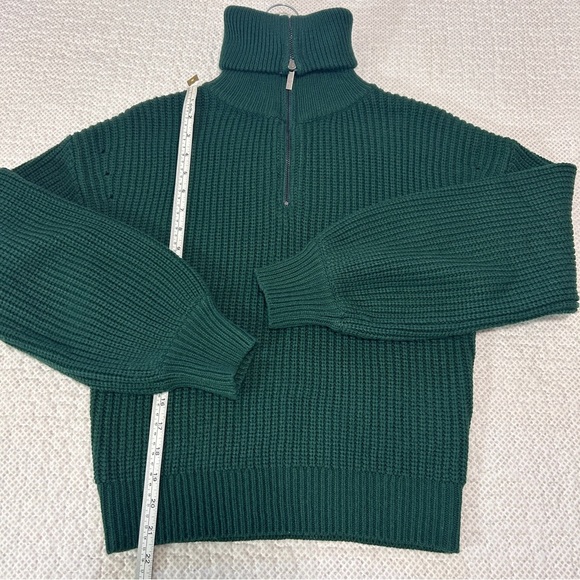 Green Ribbed Women's Sweater - Picture 6 of 7